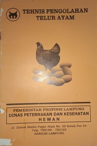 Tehnis Pengolahan Telur Ayam